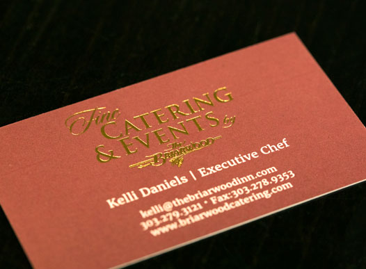 photo of catering business card