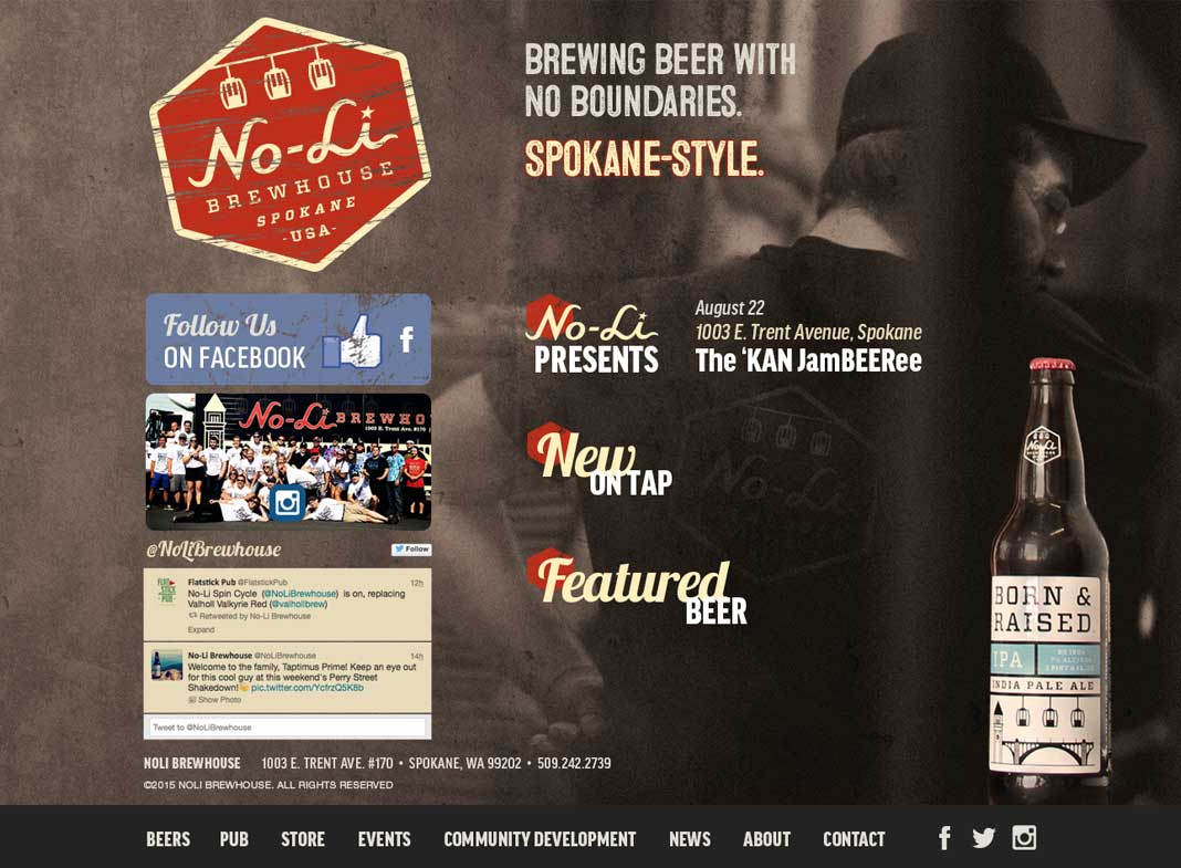 screenshot of no li homepage